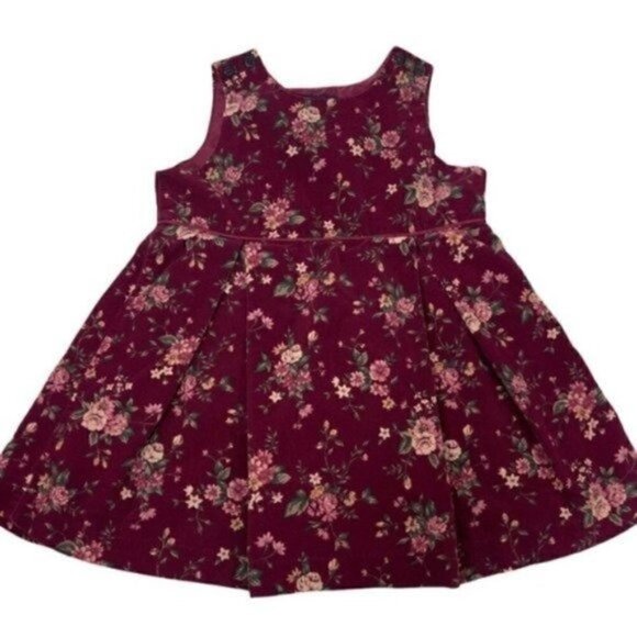 RALPH Lauren floral corduroy sleeveless dress size 3T - Picture 1 of 6